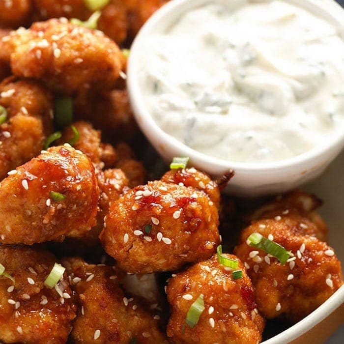 Vegetarian Asian Zing Cauliflower Wings with Sticky Sweet & Spicy Sauce